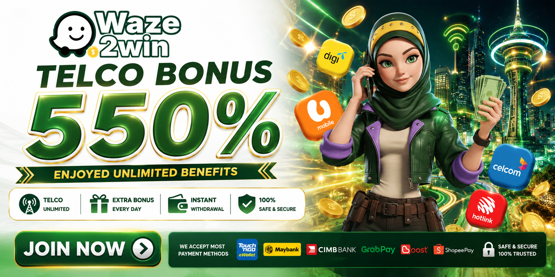 Waze2win Malaysia Free Credit Platform