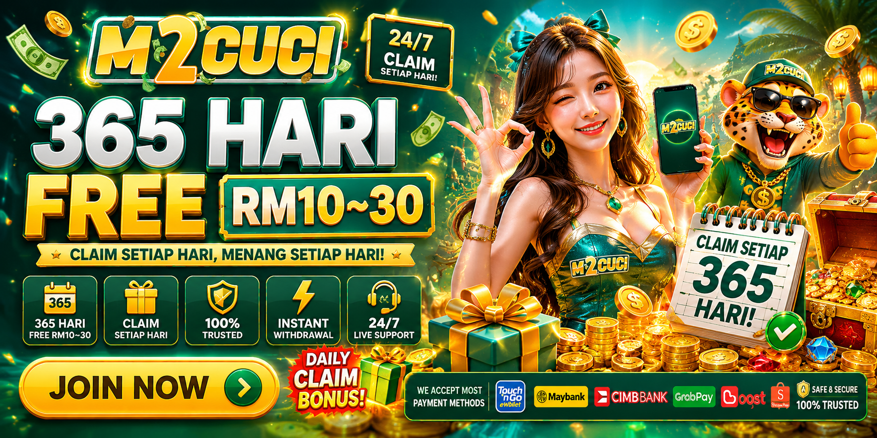 M2cuci Malaysia Free Credit Platform