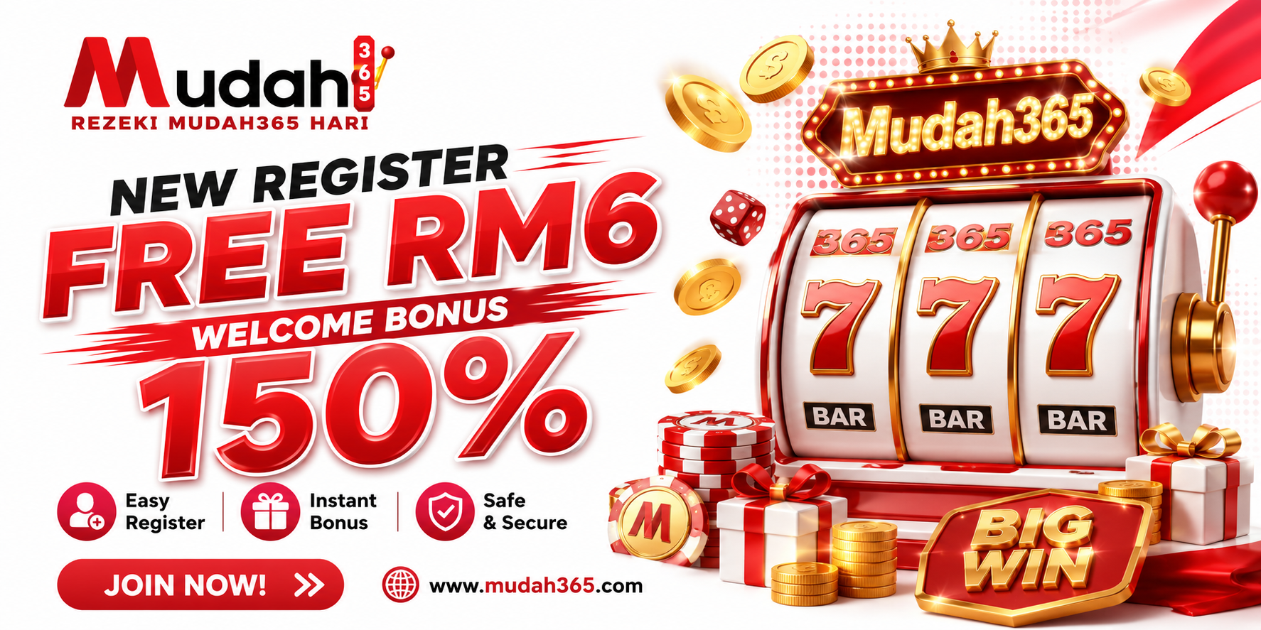 MUDAH365 Welcome Bonus 150%